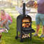 Iron Freestanding Wood-Fired Pizza Oven in Black
