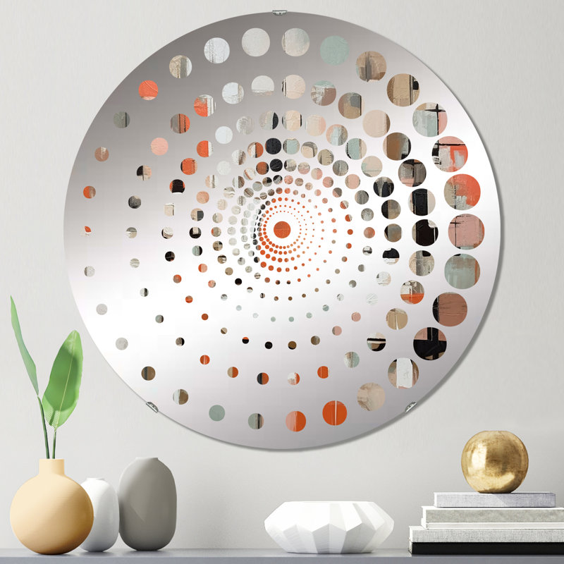 Amontae - Spiral Circle Wall Mirror, 23.6" x 23.6"