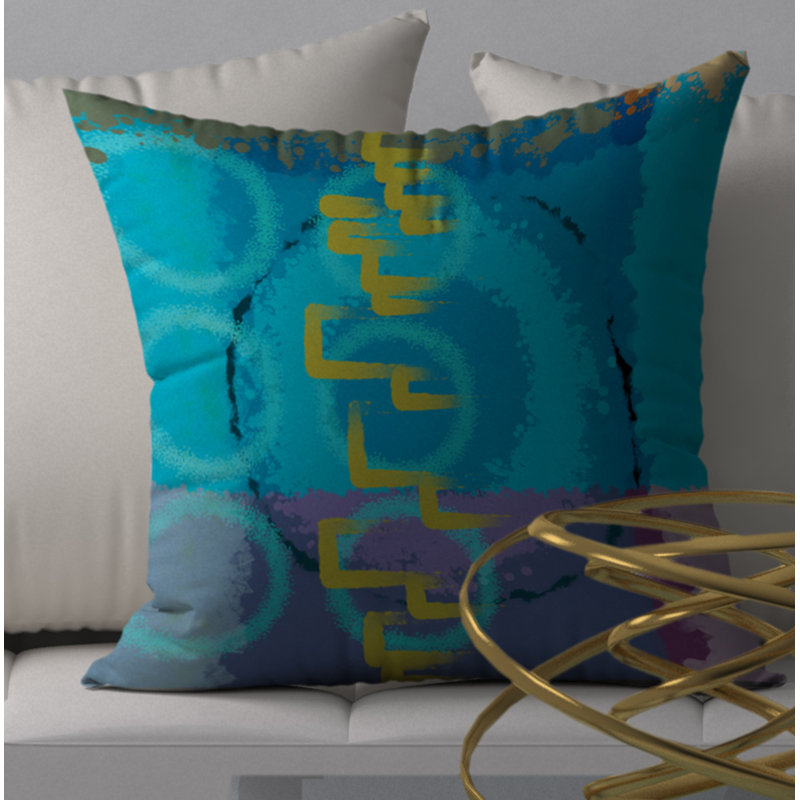 Abstract Reversible Throw Pillow, 24" H x 24" W