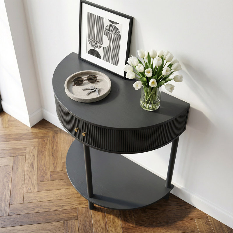 Console demi-lune Artisan-Wave, Dark Grey