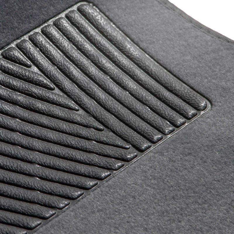Non-Slip Carpet Floor Mats with Heel Pad Full Set, Gray