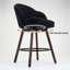 Tabouret de bar et de comptoir pivotant 27 po avec siège large 27 po, chaises de îlot de cuisine pivotant à 360 ° avec pieds en bois massif, sherpa noir-1064516708
