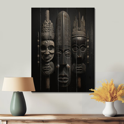 Jackalyn masque africain sur bois