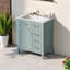 30" Modern Green Bathroom Vanity with Sink Combo, Freestanding Cabinet with Drawers and Enclosed Storage, Solid Rubber Wood & MDF Construction for Small to Medium Bathrooms-497103063