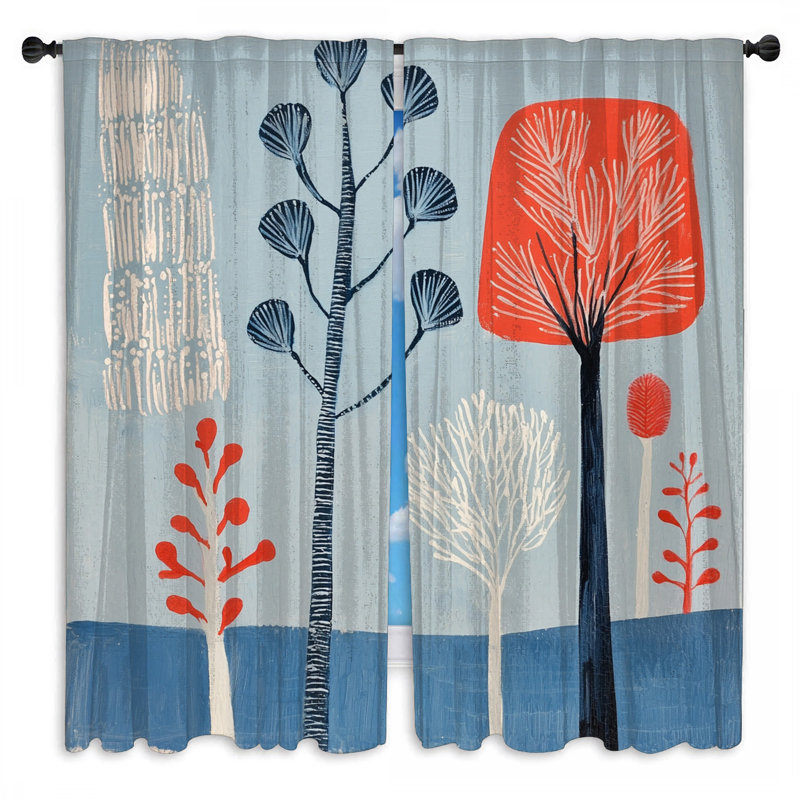 Rideaux obscurcissant et obscurcissant Trees, 56 po x 76 po - 2 panneaux, Transparent