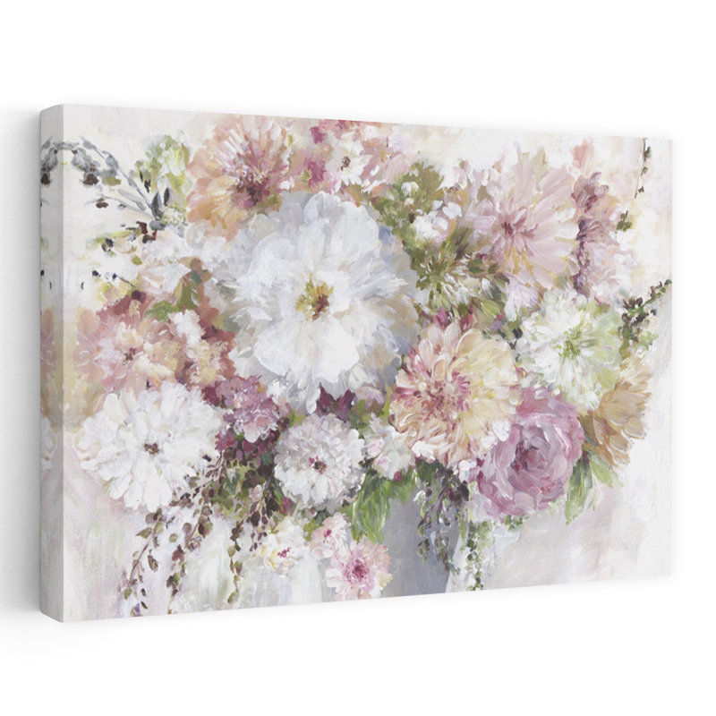 Bouqet délicat, élégant, romantique, art floral, H 16 po x l 24 po