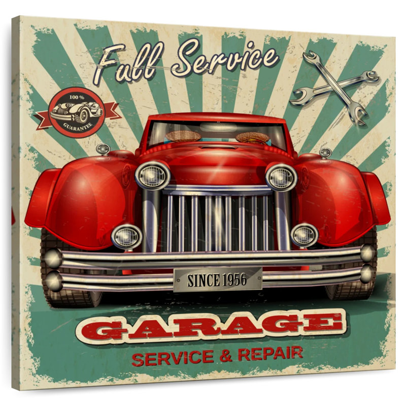 Enseigne murale de garage vintage Khylige, H 20 po x l 20 po