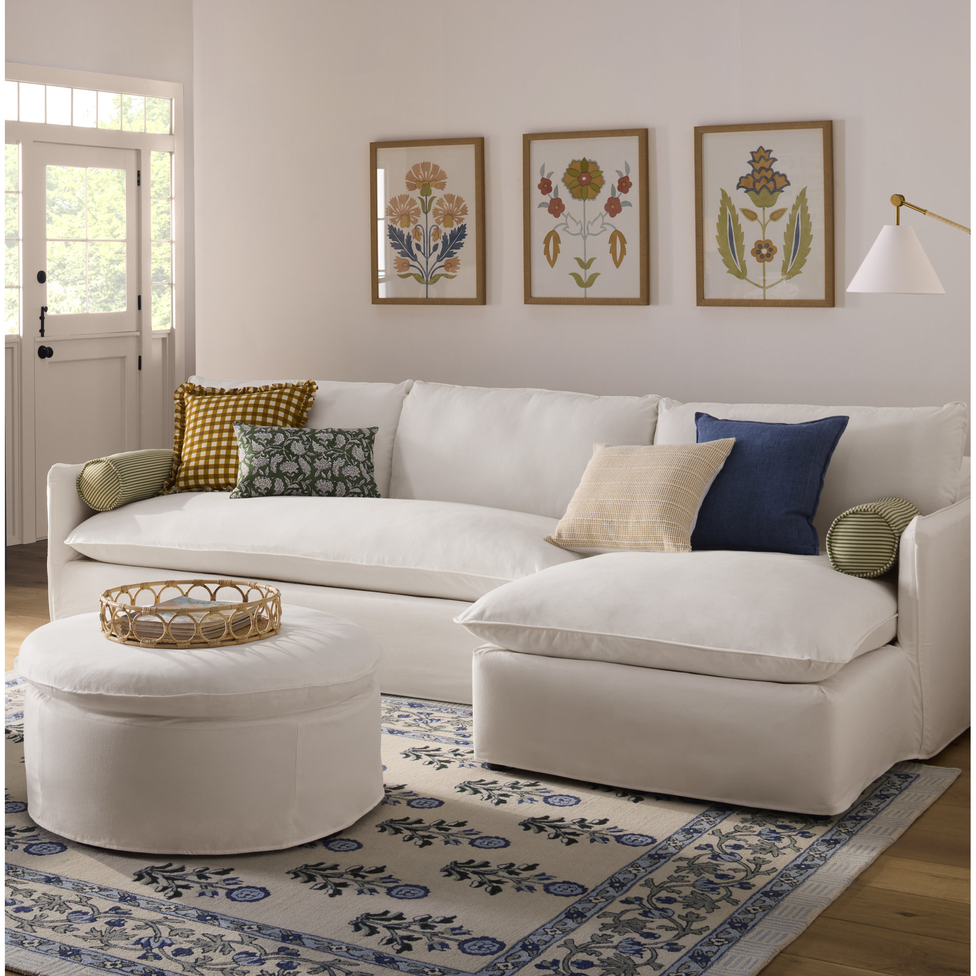 Caigan Accent Pillow, Polyester, Medium Green/White