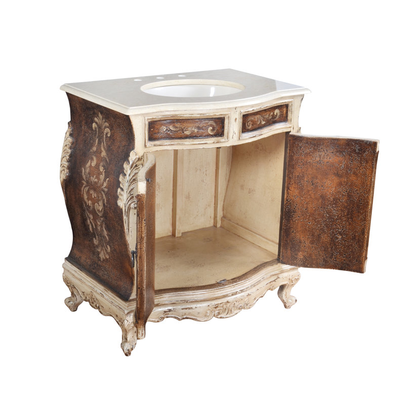 Vizcaino Grande 33" Single Bathroom Vanity, Cream/Brown