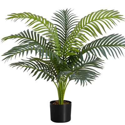 Plante artificielle, 34 po de haut, palmier, intérieur, faux, faux, plancher, verdure, pot, véritable touche, décoratif, feuilles vertes, pot