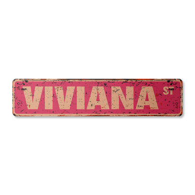 Plaque de rue Viviana en plastique robuste 6 po x 24 po