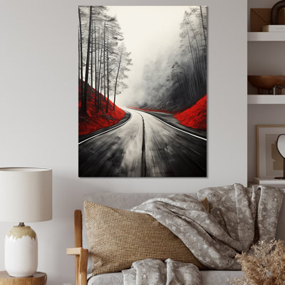 " Grey Road Endless Journey Through Red "