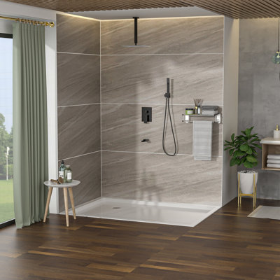 Douche à fixation au plafond 12 pouces - Douchette de baignoire à finition bronze huilé à finition bronze huilé 3 fonctions avec valve de pluie et à main Garantie de propreté facile à installer Ensemble de douches hygiéniques