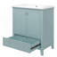 Ensemble de meuble-lavabo 30 po avec lavabo, armoire de salle de bain multifonctionnelle avec portes et tiroir, cadre solide et panneau de fibres à densité moyenne, vert