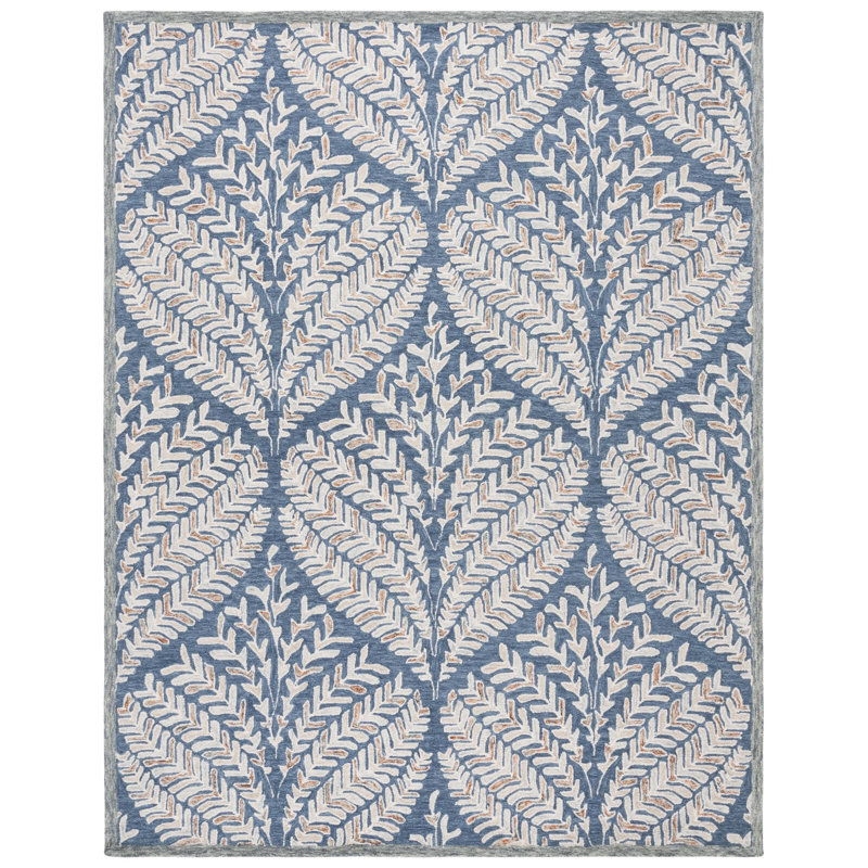Chaithra Hand Tufted Wool Floral Rug, Rectangle 8' x 10'