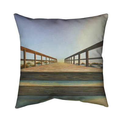 Footbridge - 16"x16" Outdoors Throw pillow - Spun poly - Print on demand