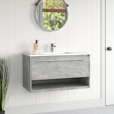 Meuble-lavabo simple 36 po avec plateau en marbre Roman
