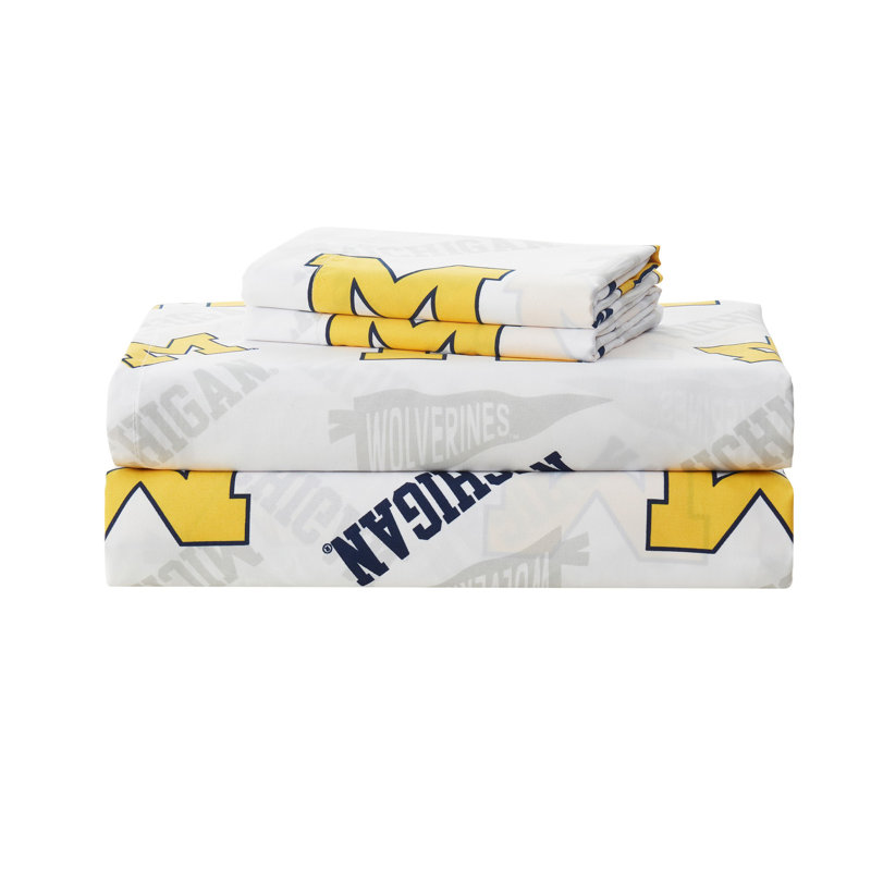 Ensemble de draps NCAA par Sweet Home Collection, Michigan Wolverines - Grand