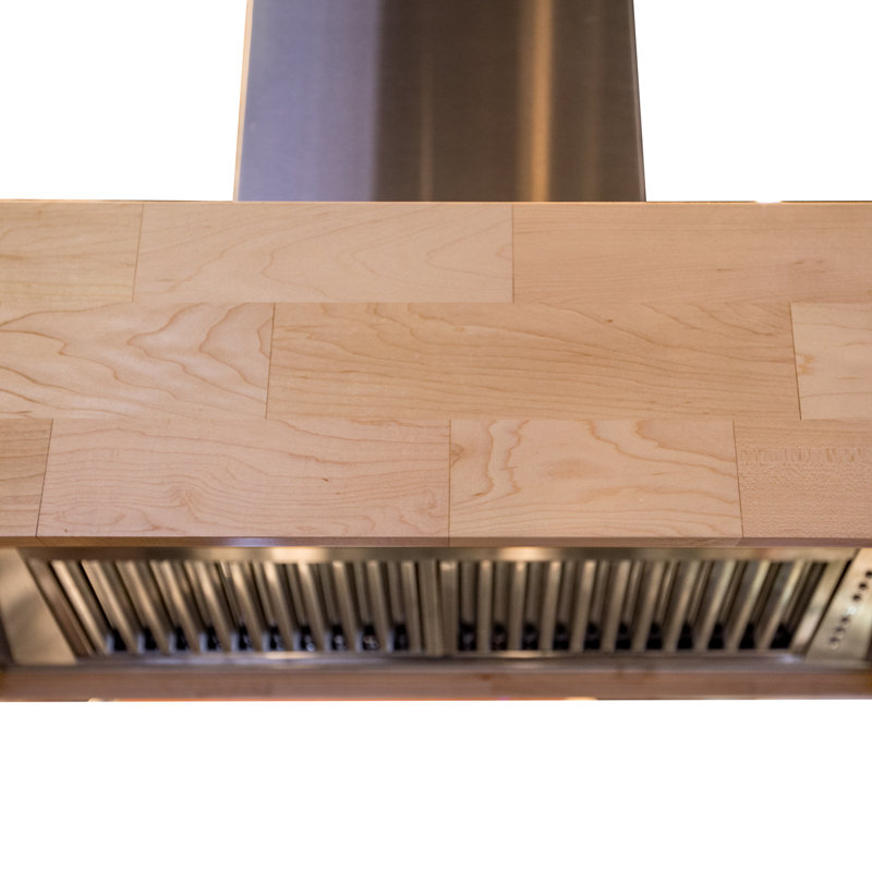48" ButcherBlock 700 CFM Ducted Wall Mount Range Hood, Walnut, 30" W