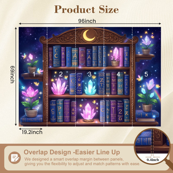 Red Barrel Studio Magic Peel and Stick Wallpaper Magical Crystal Book ...