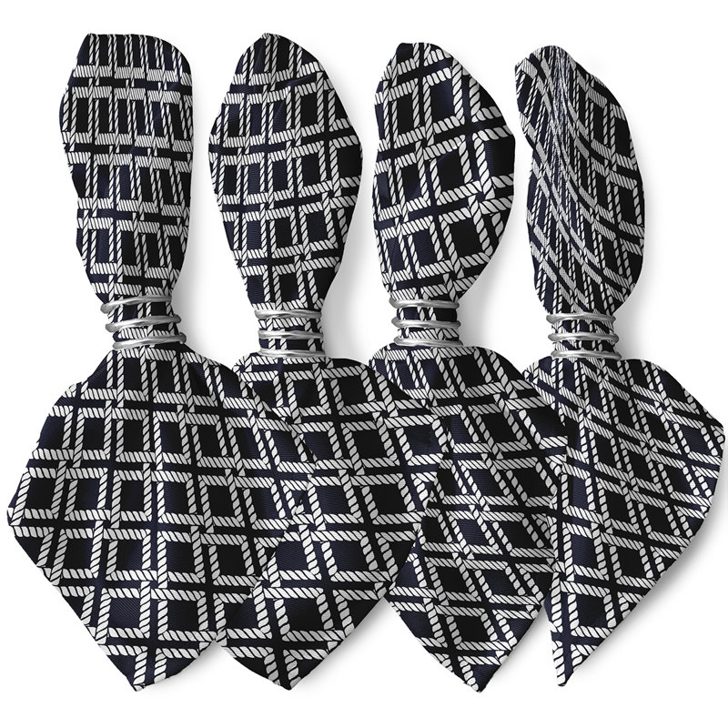 Ensemble de serviette de table à gréement 4 pièces Hancock, L 18 po x L 18 po, Bleu marine