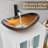 Sharee 60" Double Sink Bathroom Vanity With Vessel Sink, Manufactured Wood Top, Faucet And Drain-1786383898-1786383897