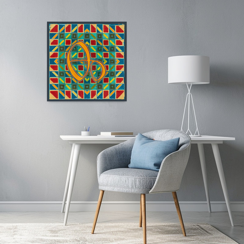 «Vibrant Calligraphy», reproduction d'art abstrait contemporain d'art mural, 24" H x 24" W