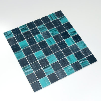 Carreau de mosaïque en verre de qualité supérieure texturé à bords droits de 1,4 po x 1,4 po