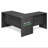 60 Inch L-Shaped Office Desk, Executive Desk with Reversible Desk Return, Desk Cord Grommet, For Home Office, Coastal Grey-121883433-121883434
