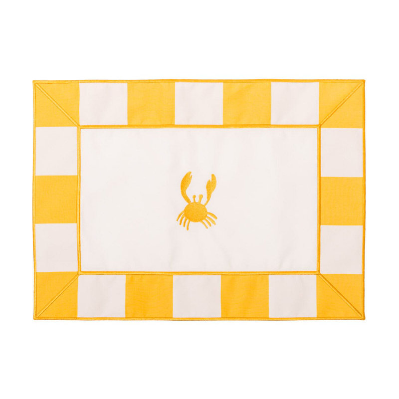 Placemat, Yellow/White