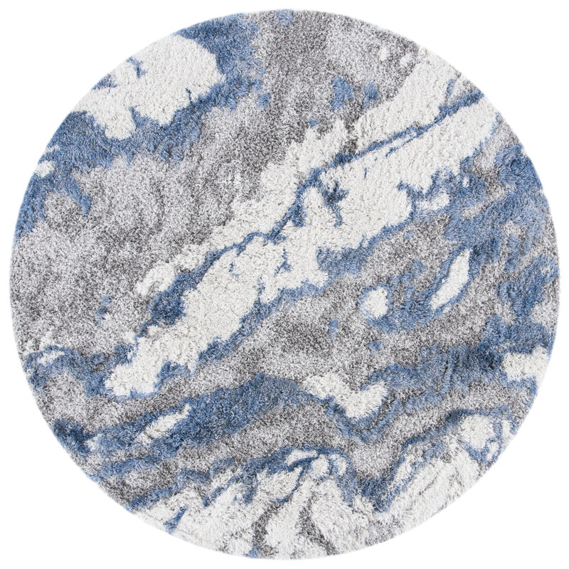 Tristan Horizon Shag 800 Performance Abstract Rug, Round 5'