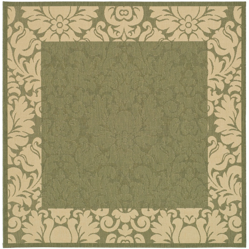 Tapis extérieur géométrique / gris Arneshia, Carré 6 pi 7 po