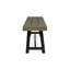 Banc rustique en bois pour terrasse, bicolore, 45,7 cm de hauteur, aspect exotique, avec deux panneaux à lattes, 36,8 cm de profondeur, idéal pour se détendre sur la terrasse.