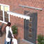 Auvent de 47 po de largeur - Polycarbonate avec fenêtre de porte en béton cantonnière Upf50 + 34 po de profondeur et chaleur en aluminium