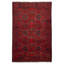 Tapis rouge en laine noué à la main de conception unique 4 pi 2 po x 6 pi 4 po Moriyah