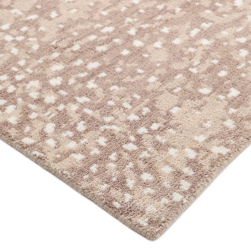 Arash Hand Knotted Tencel Geometric Area Rug in Brown/White/Gray, Rectangle 5' x 8'