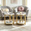 Table de bout en faux marbre à 2 niveaux avec tablette de rangement, table d'appoint moderne pour le salon et la chambre à coucher