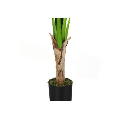 Plante artificielle, bananier, intérieur, faux, faux, plancher, verdure, pot, touche réelle, décoratif, feuilles vertes, pot noir