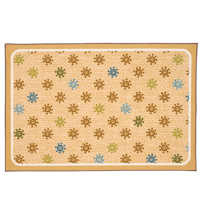 Sunshine Flowers Playroom Washable Tufted Nylon Rug