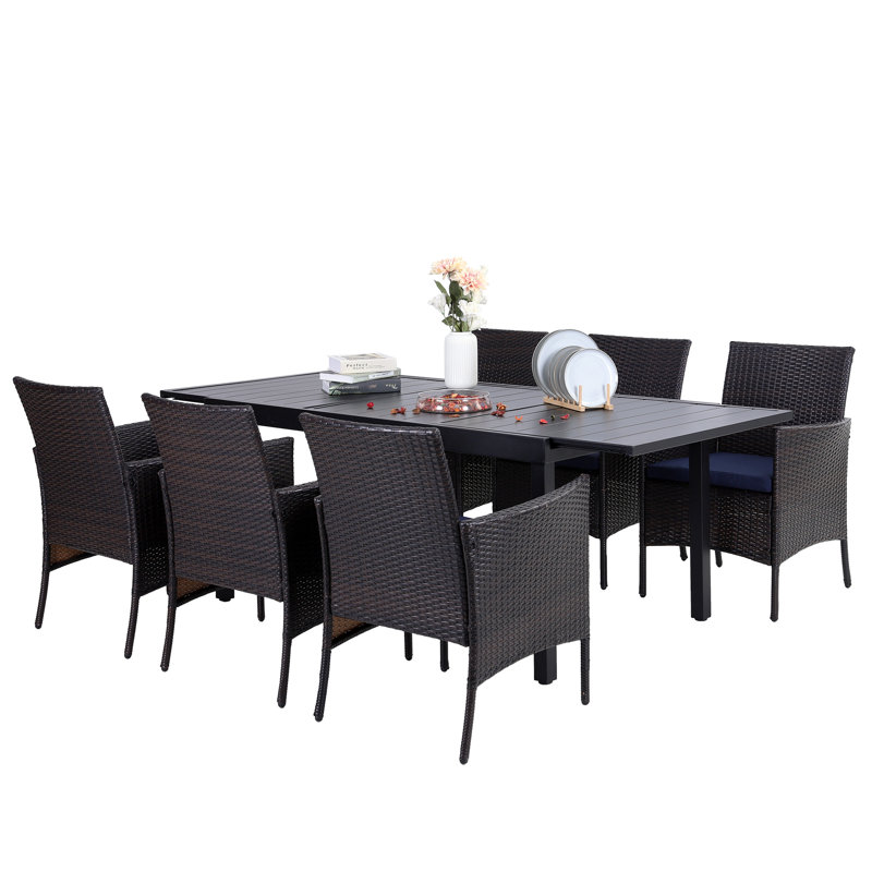 Ensemble de salle à manger rectangulaire avec coussins 60,84 po Leonard
