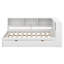 Grand lit de jour en bois en forme de L avec 2 tiroirs et tablettes de rangement, structure de lit d'angle peu encombrante-1510299595
