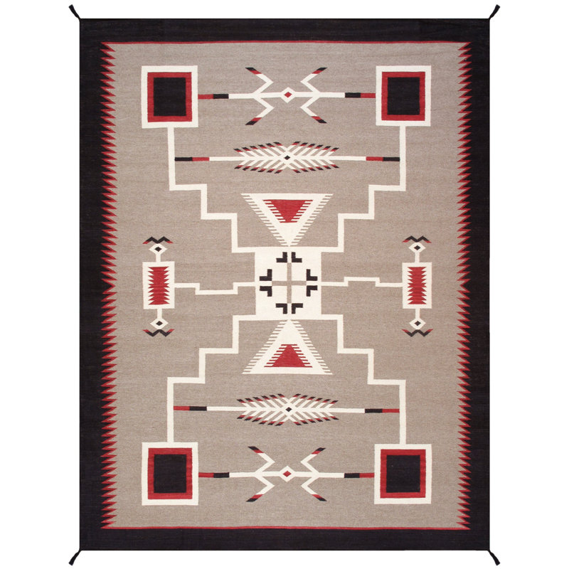 Canvello Reversible Wool Mocha Area Rug- 9'1'' X 11'10'', Rectangle 9'1" x 11'10"