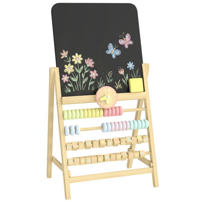 Wooden Kids Art Easel with Double-Sided Chalkboard