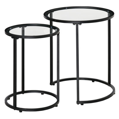 Rodmun Glass Tray Top Nesting Tables