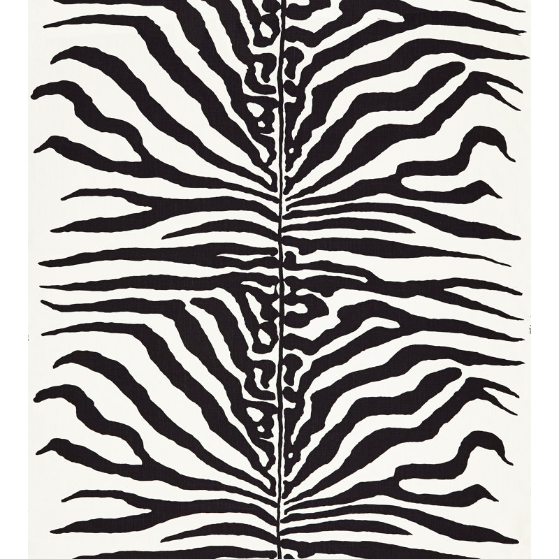 Jardin Zebra Fabric, Black
