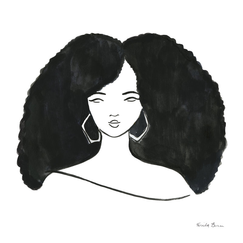 Afro Girl II, H 12 po x l 12 po x P 1,25 po