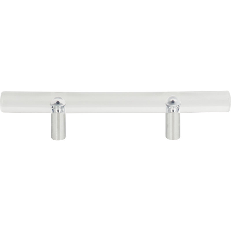 6-inch Clear Acrylic and Chrome Bar Pull Handle