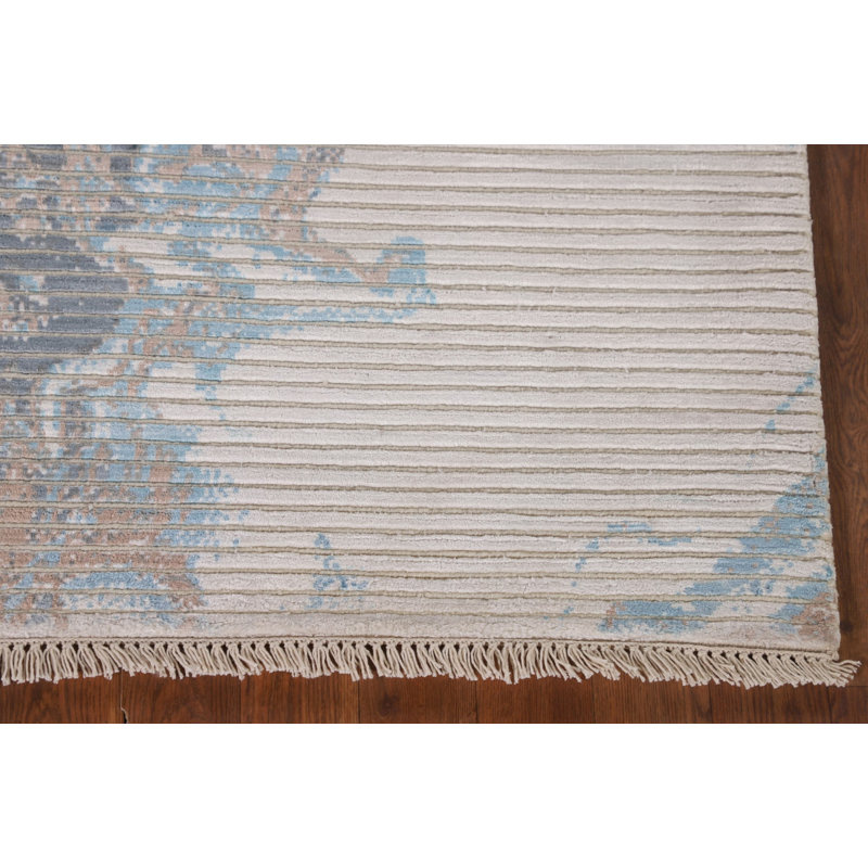 Tapis abstrait en laine fait à la main