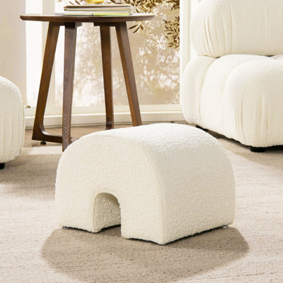 Aleaya 40.64cm Wide Round Solid Colour Footstool Ottoman