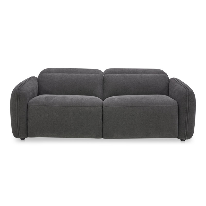 Pompeo 86'' Upholstered Reclining Sofa, Elite Charcoal Gray Boucle